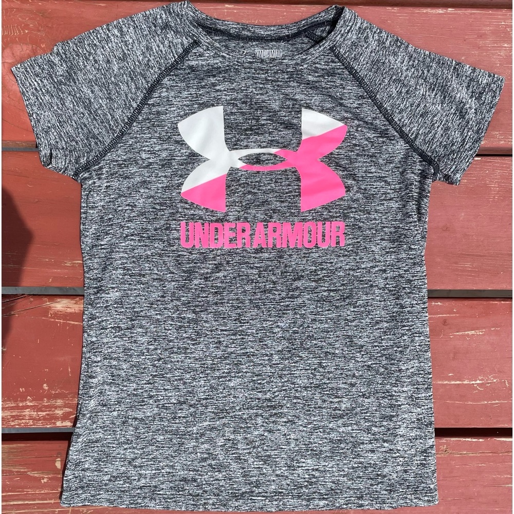 Girl’s youth medium heather grey Under Armour shirt